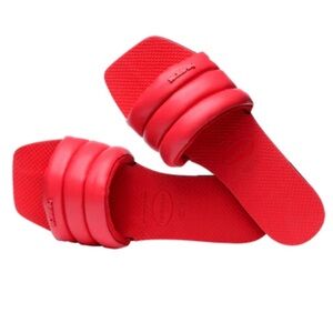 Havaianas You Milan Slide Sandals Ruby Red Slip On size 7-8